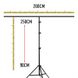 Стойка держатель для фона Deep T-Shape Stand 2×2.5 м крепление прищепками + Чехол ( 3 кг нагрузка )