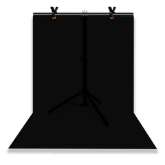 Набір для зйомки devicity: Чорний ПВХ фон для фото GALE Р4 0.7×1.4 м Стійка тримач для фотофона 0.68×0.75 м