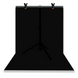 Набор для съемки devicity: Черный ПВХ фон для фото GALE Р4 0.7×1.4 м + Стойка держатель для фотофона 0.68×0.75 м