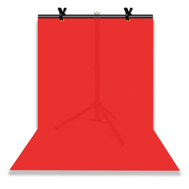 Набір для зйомки devicity: Червоний ПВХ фон для фото GALE Р4 0.7×1.4 м + Стійка тримач для фотофона 0.68×0.75 м