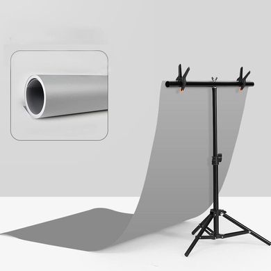 Сірий вініловий ПВХ фотофон DEVICITY для предметної зйомки 0.7×1.4 м