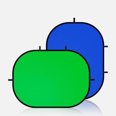 Складной фотофон на пружине 2 в 1 Зеленый (Хромокей) и Синий (хромокей) Selens 1 х 1,5 м + Чехол