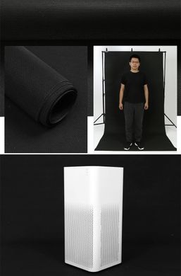 Фон для фото, фотофон вініловий нетканий Deep Polypropylene Чорний 150×300 см студійний