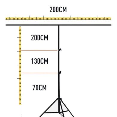 Набір для зйомки devicity: Помаранчевий ПВХ фон для фото GALE Р4 1.2×2 м + Стійка тримач для фотофона 2×2 м
