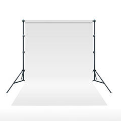 Белый виниловый фон для фото GALE P500 на трубе Crossbar D25 2.2×2 м + Стойка ворота GALE F2023S KNOB 2.3х2 м