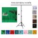 Набір для зйомки devicity: Зелений хромакей тканинний фотофон GALE 1.5 × 3 м + Стійка для фону Deep T-Shape Stand 1.5 × 2 м