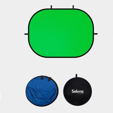 Складний фотофон 2 в 1 Синій (Хромокей) і Сірий Selens 1,5 х 2 м + Чохол