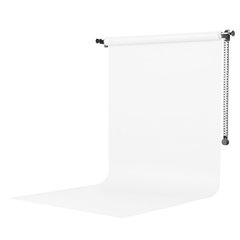 Белый виниловый фон для фото 1.2х4 м на трубе GALE P500 Crossbar W1 + настенное потолочное крепление