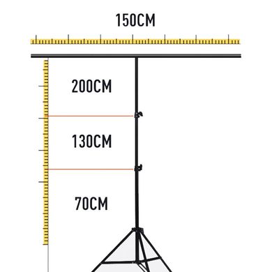 Стійка тримач для фону Deep T-Shape Stand 1.5×2 м кріплення з защіпками ( 2 кг навантаження )