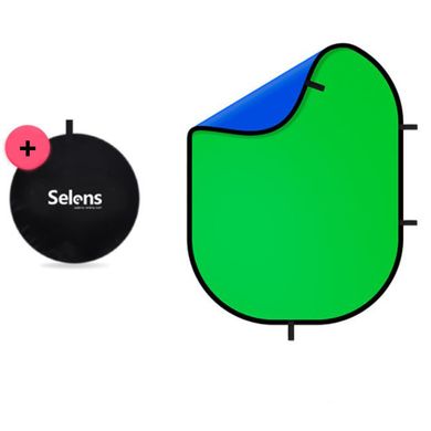 Складний фотофон 2 в 1 Зелений (Хромокей) та Синій (хромокей) Selens 1,5 х 2 м + Чехол