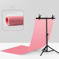 Набор для съемки: Розовый ПВХ фон для фото GALE Р4 0.7×1.4 м + Стойка держатель для фотофона 0.68×0.75 м