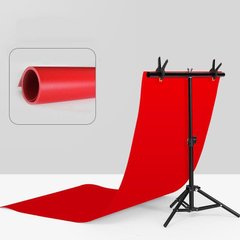 Набор для съемки: Красный ПВХ фон для фото GALE Р4 0.7×1.4 м + Стойка держатель для фотофона 0.68×0.75 м