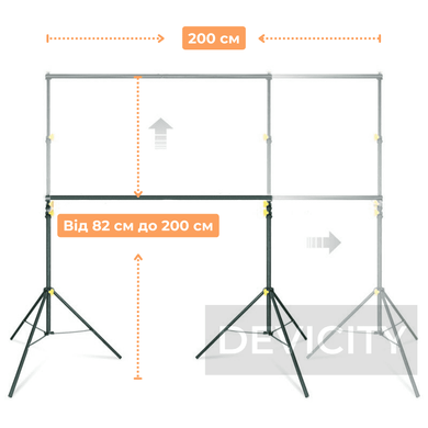 Стійка ворота, тримач для фону DEVICITY LZ200200 Light 2×2 м + 4 шт прищепки + Чохол (5 кг навантаження)