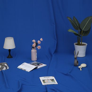 Набір для зйомки devicity: Синій хромакей тканинний фотофон GALE 1.5 × 3 м + Стійка для фону Deep T-Shape Stand 1.5 × 2 м