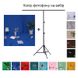 Набір для зйомки devicity: Синій хромакей тканинний фотофон GALE 1.5 × 3 м + Стійка для фону Deep T-Shape Stand 1.5 × 2 м
