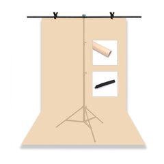 Набор для съемки devicity: Бежевый ПВХ фон для фото GALE Р4 1.2×2 м + Стойка держатель для фона GALE 1.5×2 м