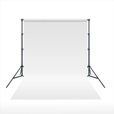 Белый виниловый фон для фото GALE P500 на трубе Crossbar D25 2.2×2 м + Стойка ворота Linсo Zenith Gray 2.3×2 м