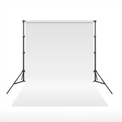 Белый виниловый фон для фото GALE P500 на трубе Crossbar D25 2.2×3 м + Стойка ворота Linсo Zenith Gray 2.3×2 м