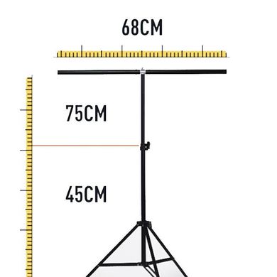 Набір для зйомки devicity: Білий ПВХ фон для фото GALE Р4 0.7×1.4 м + Стійка тримач для фотофона 0.68×0.75 м