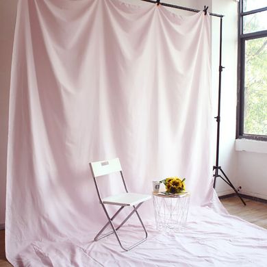 Набір для зйомки devicity: Рожевий тканевий фон 3×4 м + Стійка ворота для фотофона 3×2 м