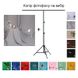 Набір для зйомки devicity: Сірий тканинний фотофон GALE 1.5 × 3 м + Стійка для фону Visico T-Shape Stand 1.5 × 2 м