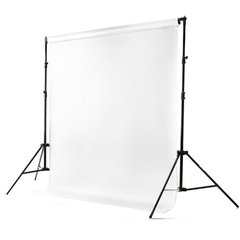 Белый виниловый студийный фон для фото GALE P500 2×2.5 м Матовый, поставляется без держателя