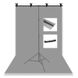 Набір для зйомки devicity: Сірий ПВХ фон для фото GALE Р4 1.5×2 м + Стійка тримач для фотофона Linko Zenith 1.5×2 м